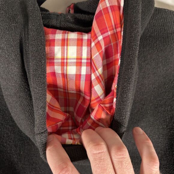 North Face Hoodie Sweater Women's Small Black Fleece Pockets Snap Neck - Picture 10 of 12